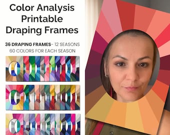 DIY Seasonal Color Analysis Draping Frames: Personal Palette Tool PDF & PNG. Professional Printing