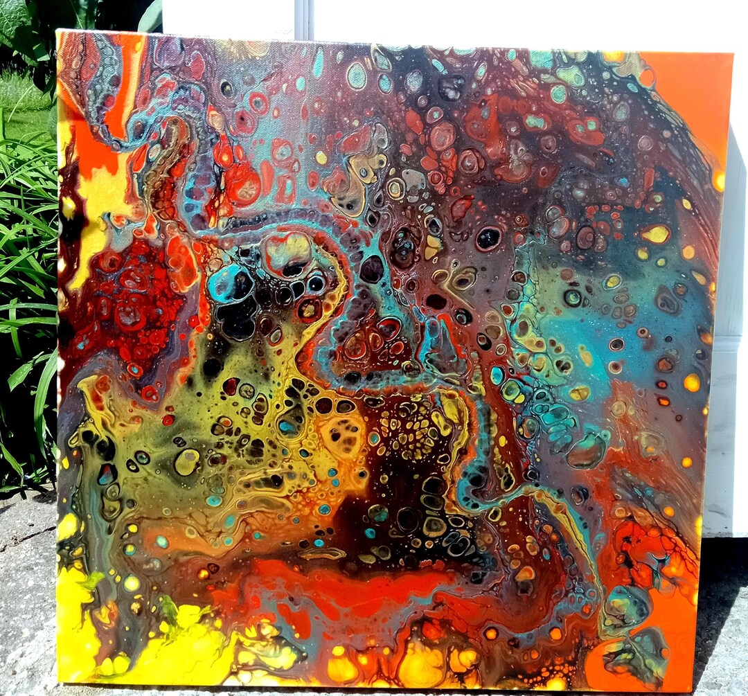 An Original Abstract Painting on Canvas Titled Dark Side of the Moon 20 ...