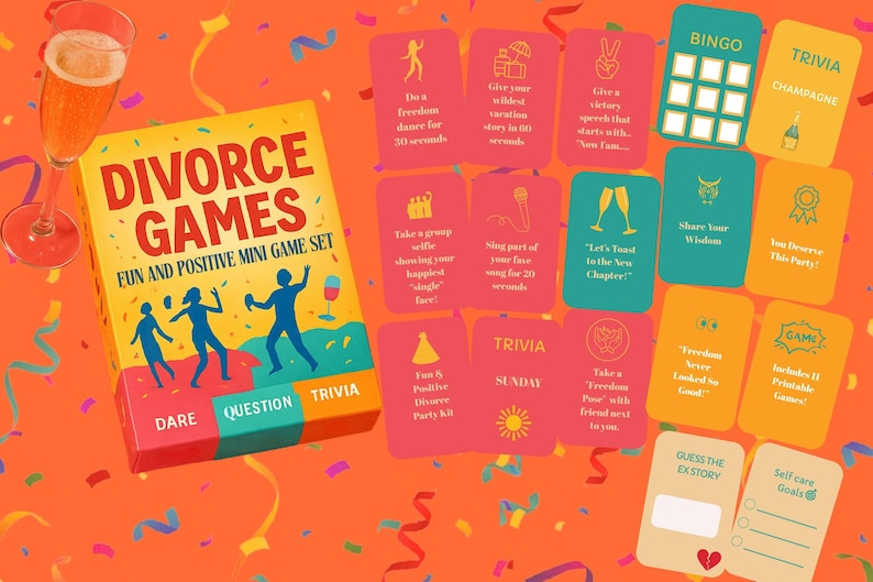 Divorce Party Games Bundle – Printable Bingo, Trivia, Scavenger Hunt ...