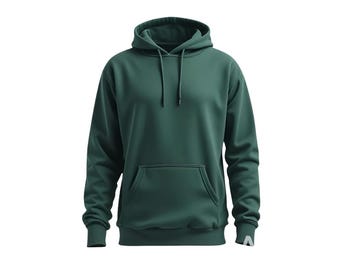 Green Pullover Hoodie Unisex, Plain Hoodie Sweatshirt, Soft Fleece Hoodie, Casual Streetwear Hoodie, Cozy Winter Wear
