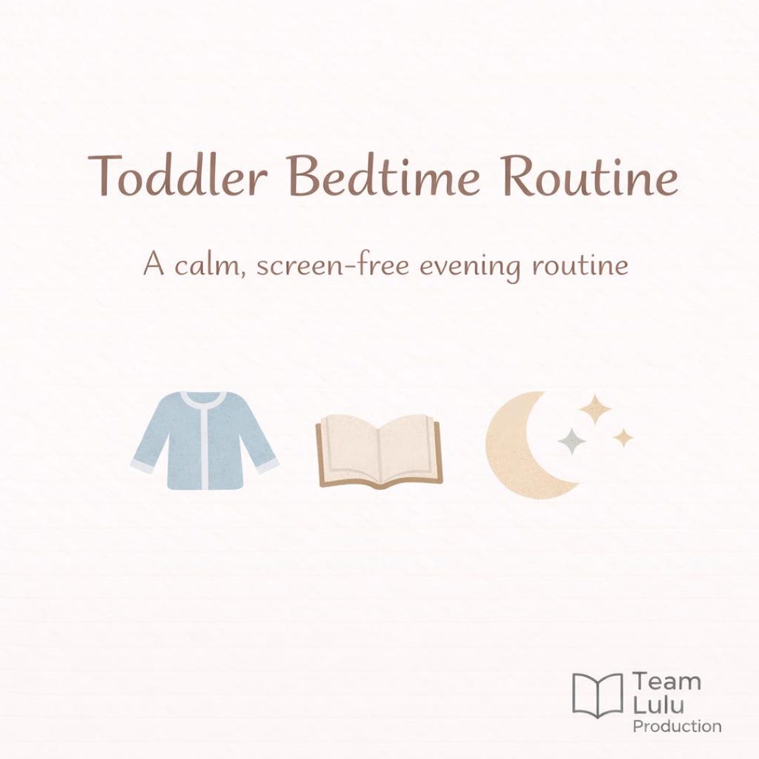 Toddler Bedtime Routine Printable | Calm Evening Routine for Toddlers ...