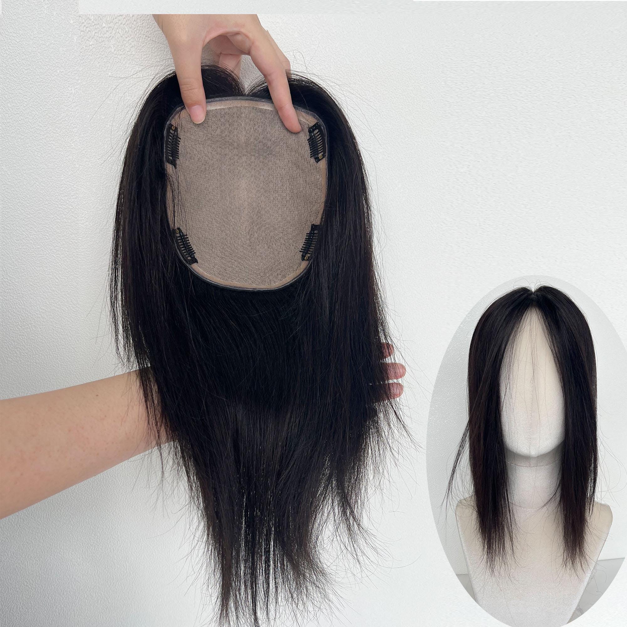 12 Inch Human Hair Topper, 2 Clips, Realistic Scalp, Thinning Hair Solution Amazon.com : 12 Inch Human Hair Toppers for Women Real Human  main image 2
