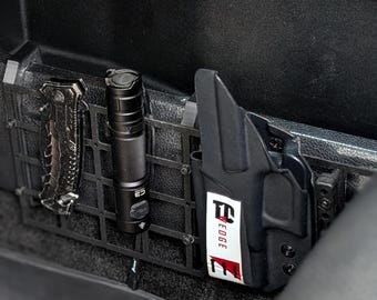 Ford F150 (2015–2020, +Raptor) & F250/F350 Super Duty (2017–2022) - Stainless Steel No‑Drill MOLLE Panel Center Console Side Mount Kit