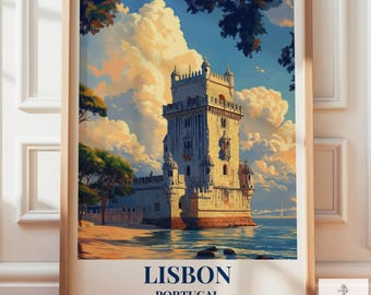 Lisbon Travel Art Poster | Portugal Gifts For Traveller