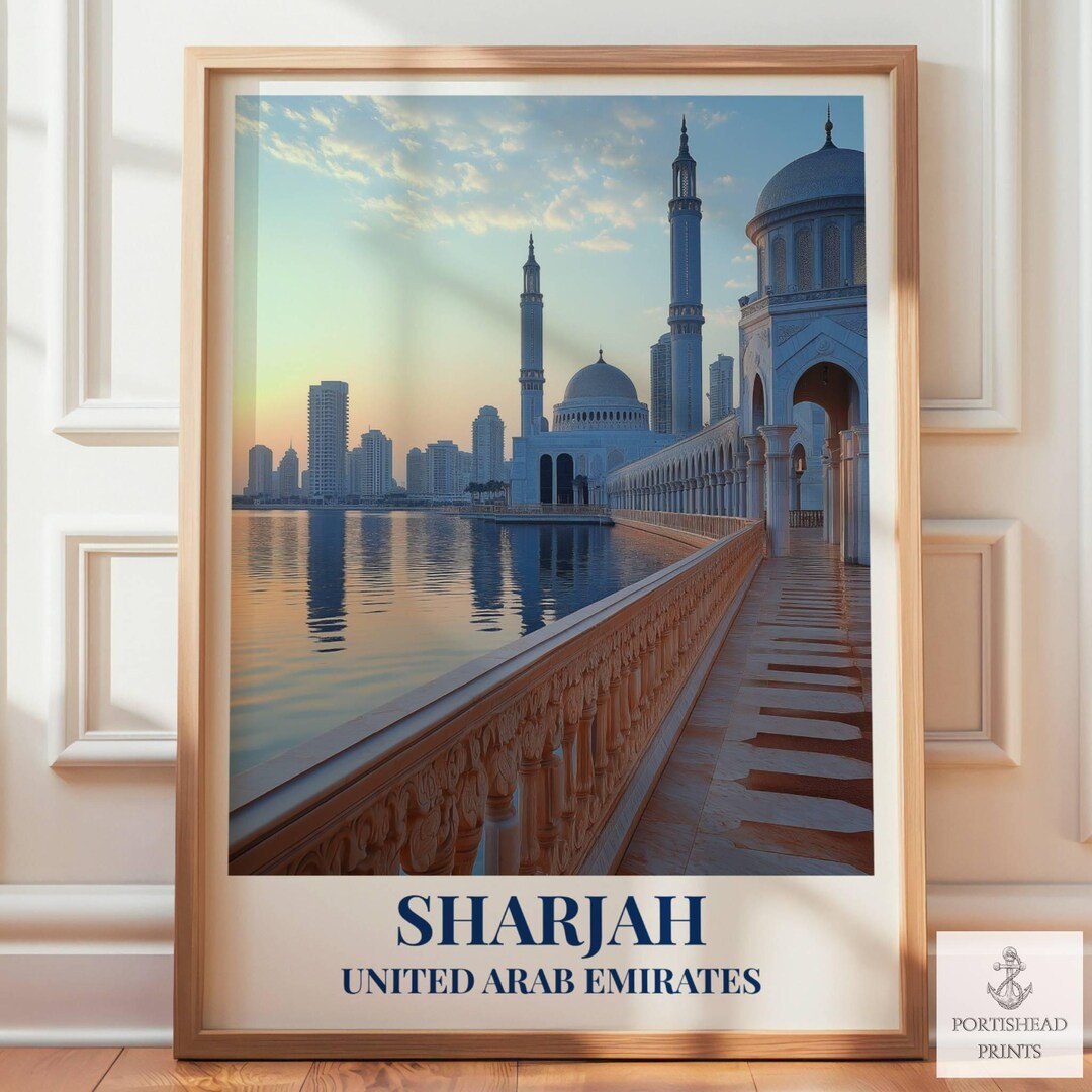 Sharjah Travel Art Poster United Arab Emirates Gifts for Traveller