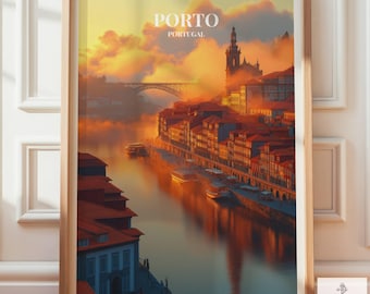 Porto Travel Art Poster | Portugal Gifts For Traveller
