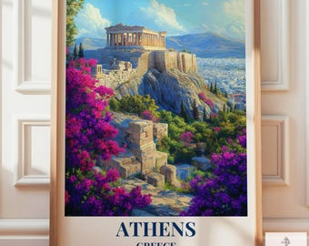 Athens Travel Art Poster | Greece Wall Print Gift