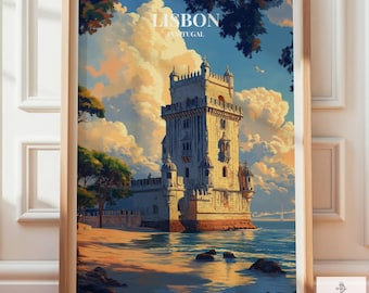 Lisbon Travel Art Poster | Portugal Gifts For Traveller