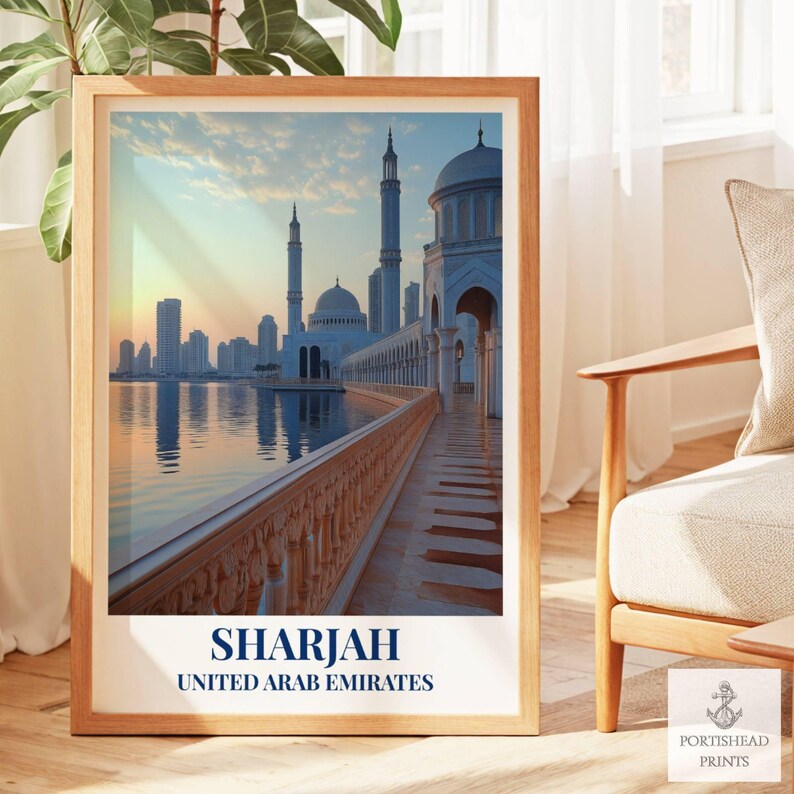 Sharjah Travel Art Poster United Arab Emirates Gifts for Traveller