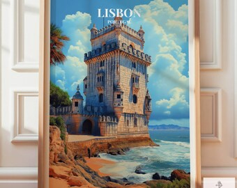 Lisbon Travel Art Poster | Portugal Gifts For Traveller