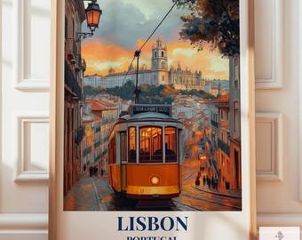 Lisbon Travel Art Poster | Portugal Gifts For Traveller