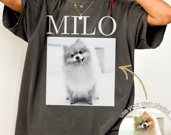 Custom Pomeranian Pet Picture Shirt, Personalized Dog Tee, Dog Lover Gift, Pom Mom Gift
