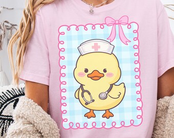 Cute Easter Nurse Shirt, Funny Bunny Nurse Tee for Pediatrics, Spring Easter Nursing Top, Nursing Student Gift