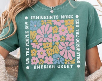 Woman's Fuck ICE Comfort Colors Shirt, Unisex Abolish ICE Protest Tee, No Kings in America Anti-ICE T-shirt, Chinga La Migra