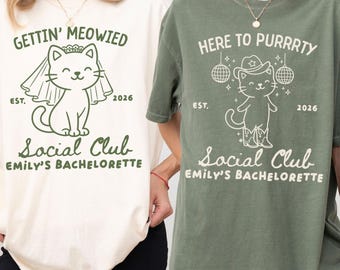 Personalized Getting Meowied Bachelorette Shirt, Cat Bachelorette Party Tee, Funny Bridal Squad Top