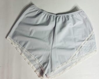 Vintage Baby Blue Lace Trimmed Sleepwear Shorts Baby Doll Size Large JCPenney