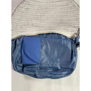 Donald J Pliner White Woven Leather Hobo Shoulder Bag Silver Chain Zip Top image 10