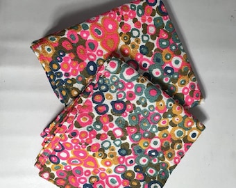 Vintage 70s MCM 2 Kitchen Hand Tea Dish Towel Flower Power Hippie Hand Made Ook