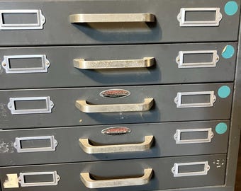 VINTAGE NEUMADE 5-Drawer STACKABLE Photography Metal File Cabinet 15" x 12"x 13"