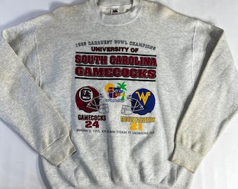 Maglia vintage Carquest Bowl South Carolina Gamecocks Fruit of the Loom XL grigia del 1995.