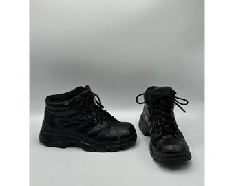 Botas Skechers Y2K para mujer, talla 6.5, de cuero negro, con suela gruesa y suela gruesa, estilo grunge, 2331