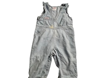 Peto vintage Guess para bebé niña de 18 meses, azul claro, mezclilla, fabricado en EE. UU. en los años 90. Leer más