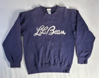 ヴィンテージ LL Bean スクリプトロゴ クルーネック スウェットシャツ メンズ Sサイズ ブルー アメリカ製
