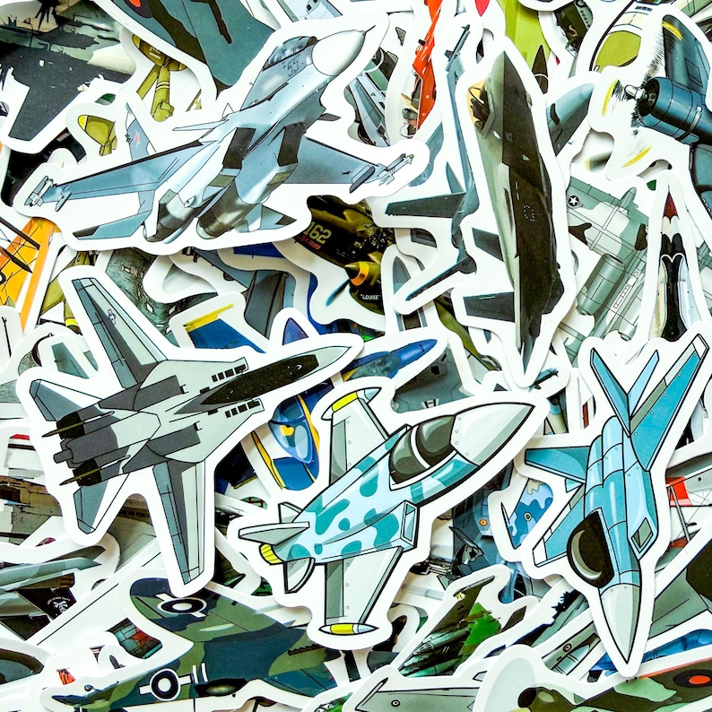 Airplane Sticker Post 50 Random Military Jet Stickers, Air Force Plane Stickers, Aviation Art ...