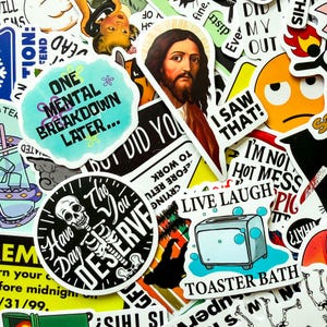 50 Random Sarcasm Stickers, Funny Quote Stickers, Adult Humor Stickers, Meme Text Stickers, Waterproof Stickers for Laptop, Water Bottle