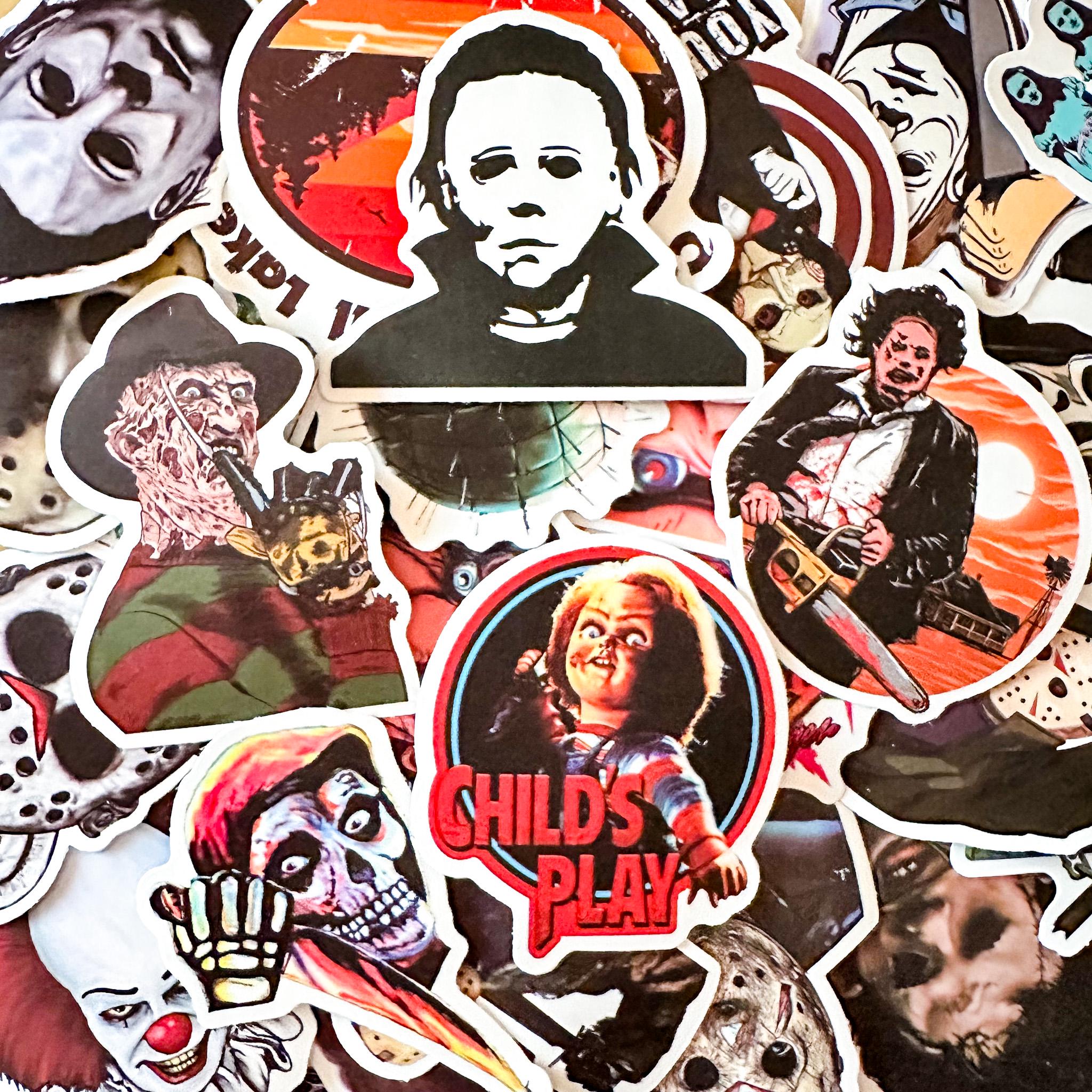 50 Random Scary Movie Stickers, Horror Villain Stickers, Killer Doll ...