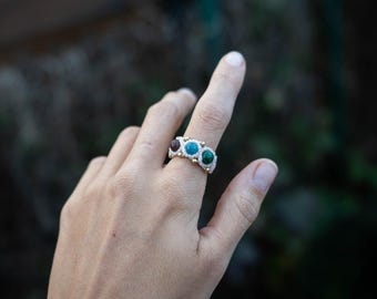Ring "Chloé" - Makrame art with Gemstones