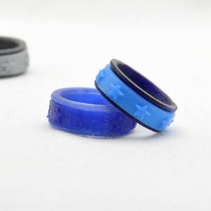 Anillo Star Pattern Spinner Fidget - Impreso en 3D, personalizable.