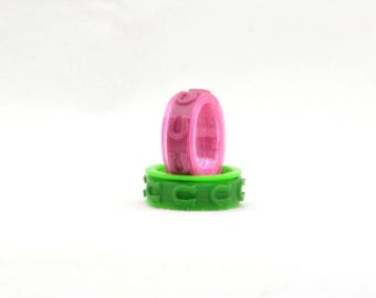 Horseshoe Pattern Spinner Fidget Stimming ring, 3D printed, metal free, Customizable