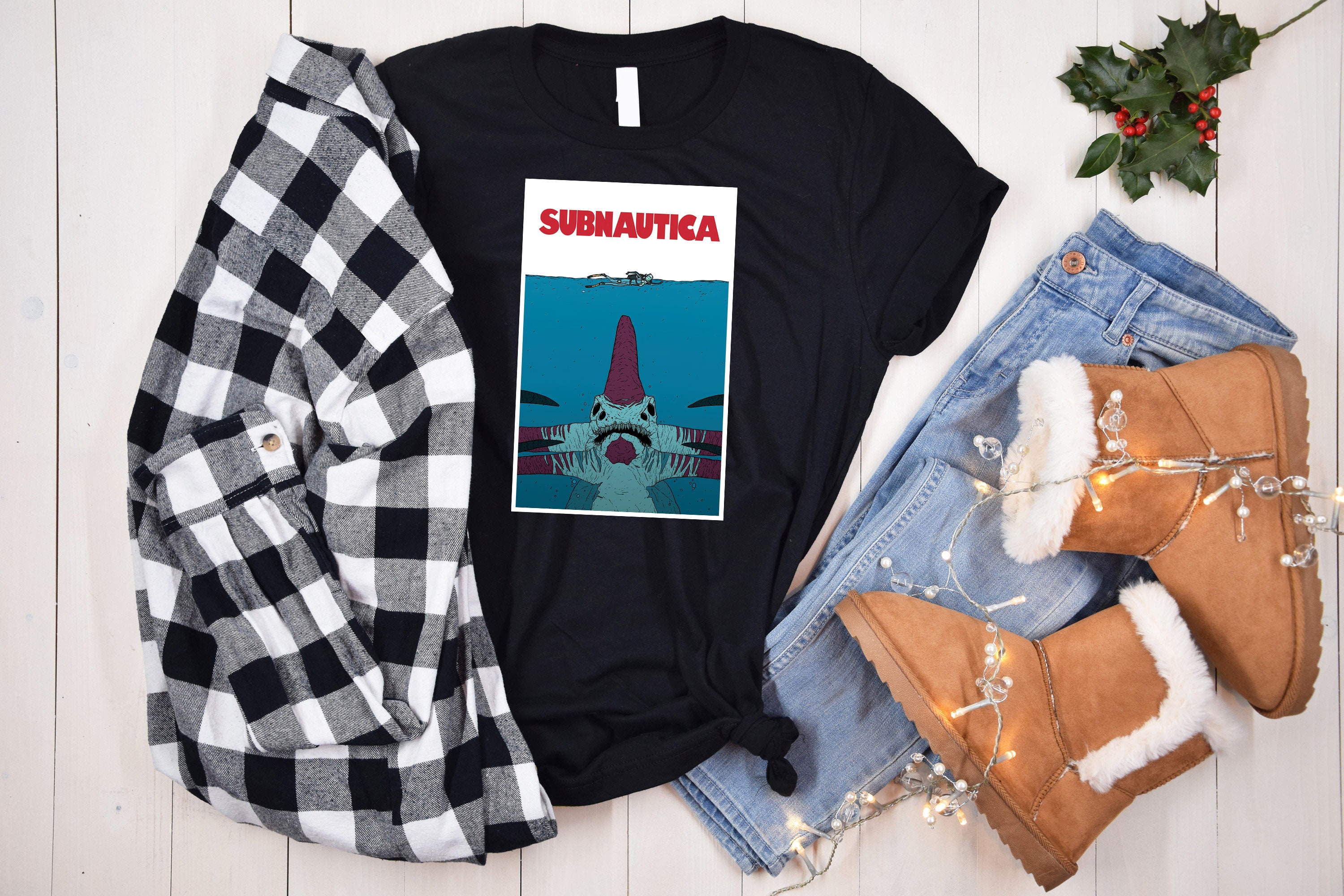 Subnautica X Jaws T Shirts Subnautica X Jaws Christmas Gifts Subnautica X Jaws Hooded Shirts Subnautica X Jaws Hoodie