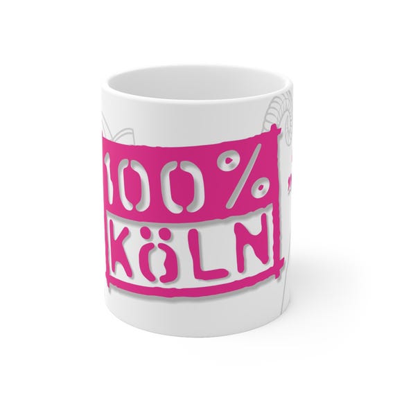 Köln Becher „100% Köln - Mir sin jeck“, Geschenk Köln, lustige Tasse, Stadtliebe, Kaffee Becher, Geschenkidee Freundin