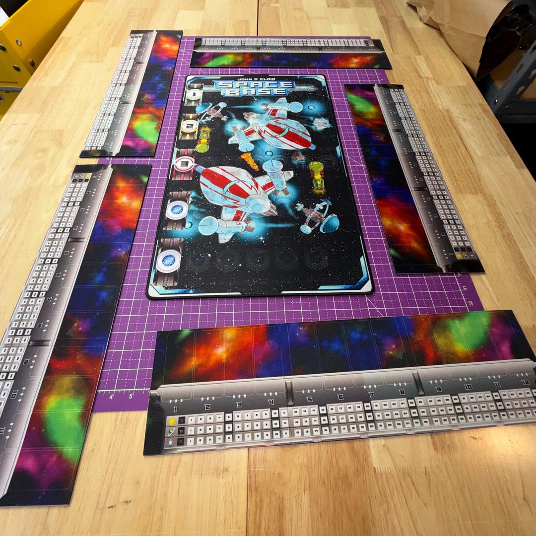 Set of 5 Space Base Board Game Playmats Neoprene 3mm Stitched Edge 1 ...
