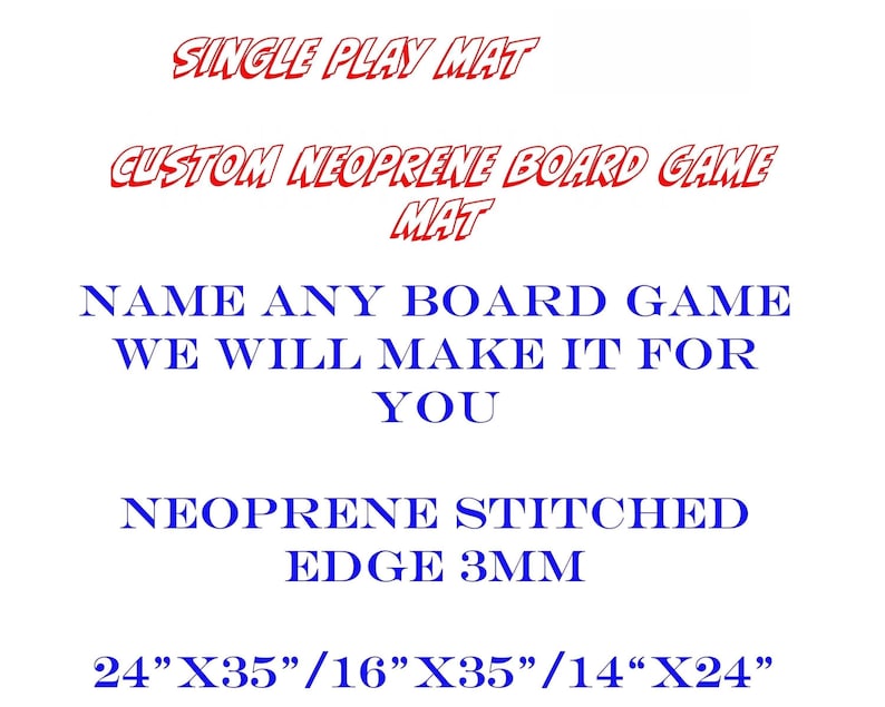 Tapete de juego individual personalizado de neopreno de 3 mm con borde cosido blanco. Ponle nombre a tu juego de mesa y personalízalo a tu gusto. imagen 1