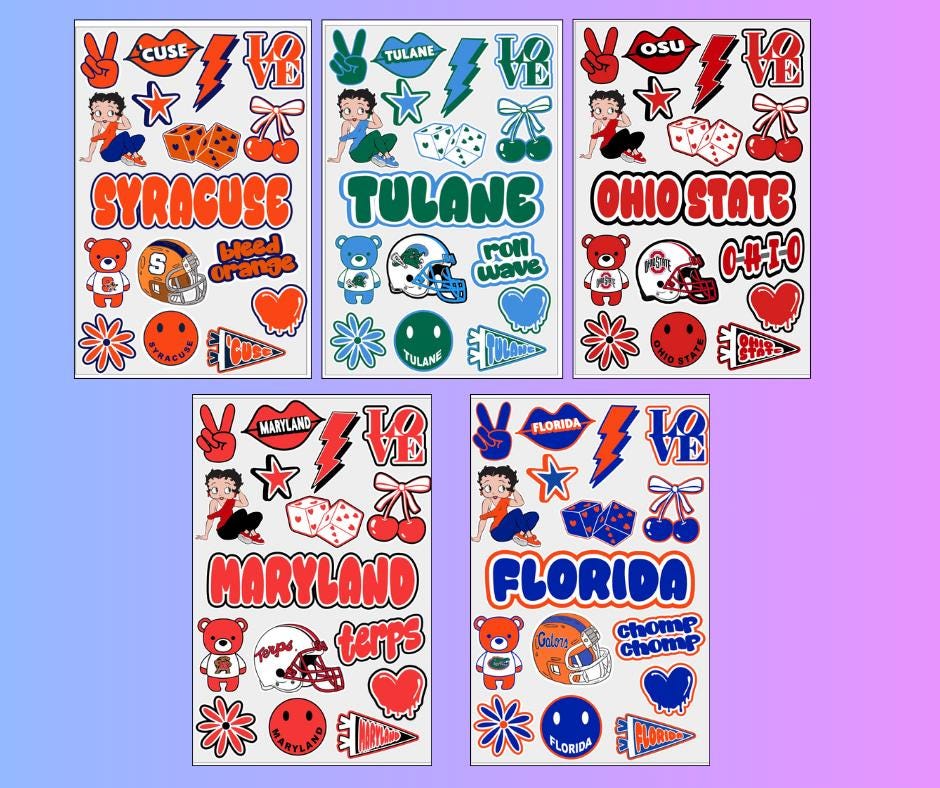 Custom College Stickers - Etsy