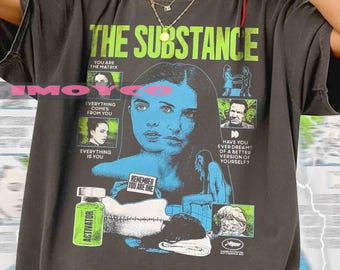 Vintage The Substance Movie-T-shirt, uniseks T-shirt met print