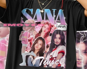サナ TWICE シャツ、TWICE グラフィック Tシャツ、サナ TWICE Kpop
