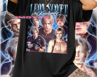 Leon Scott Kennedy Resident Evil Vintage T-Shirt, Gift For Woman and Man Unisex T-Shirt Comfort Colors Shirt, Leon Kennedy Sweatshirt Merch