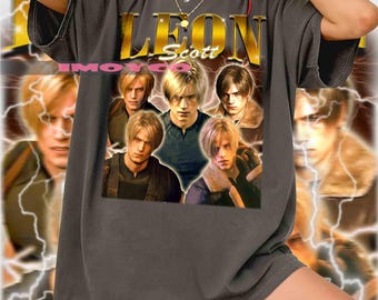 Leon Scott Kennedy Resident Evil Vintage T-Shirt, Gift For Woman and Man Unisex T-Shirt Comfort Colors Shirt, Leon Kennedy Sweatshirt Merch