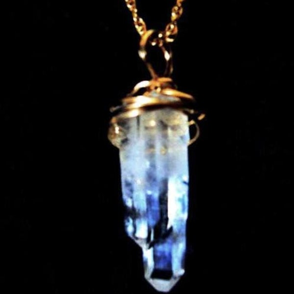 Large Raw Crystal quartz necklace in 14K gold fill