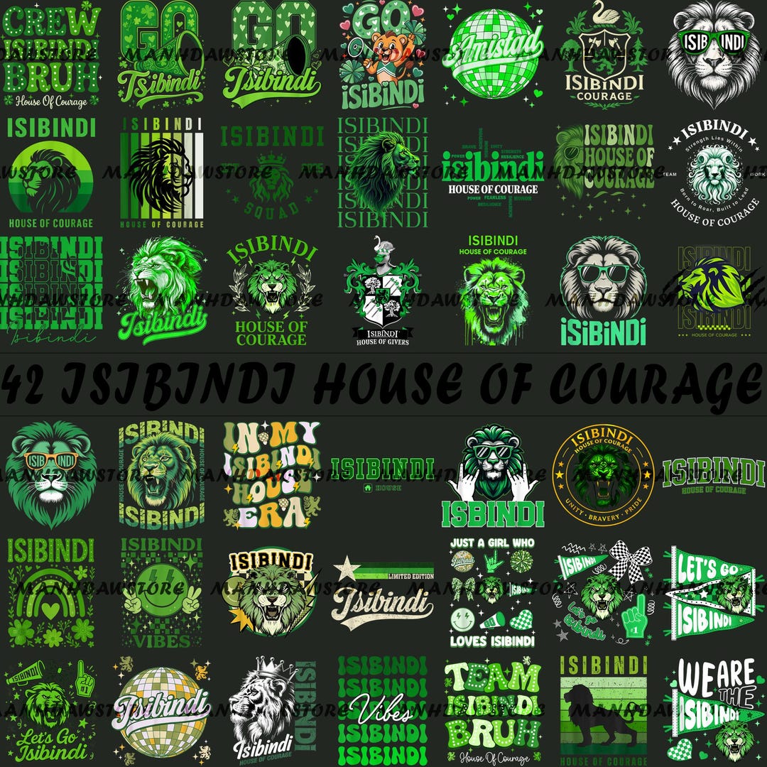 42 ISIBINDI House of Courage Png Bundle, Back to School Png College ...