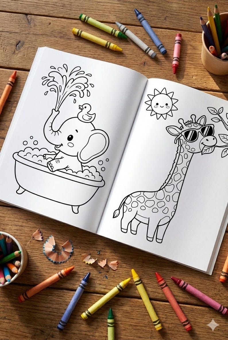 30 Kawaii Animal Coloring Pages – Cute Animals PDF | Digital Coloring ...
