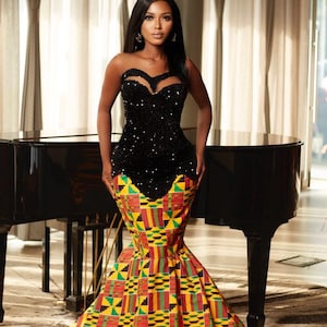 kente formal dress African Wedding Dress /Women's Dashiki/ Kente/ Ankara/ African print/ African Clothing/ Africa ladies/ African fashion Dress/ Prom Dress