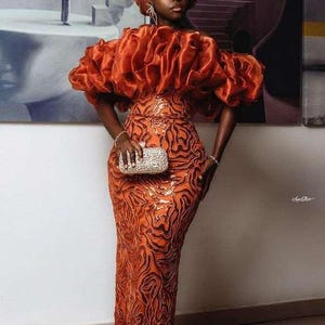 burnt orange dress south africa Orange traditional dresses