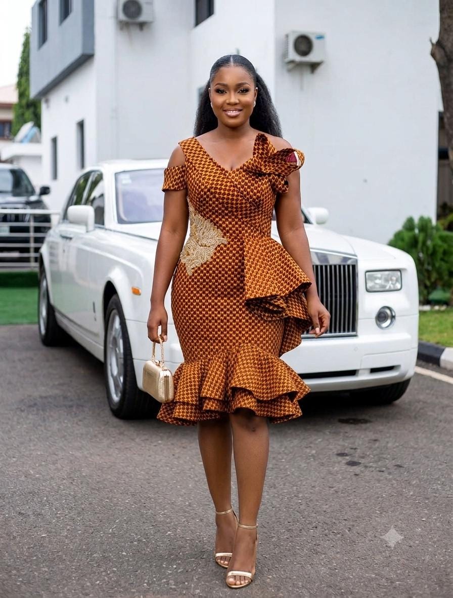 simple short dress designs Gown Ankara Ankara Style Slayers 610 Best Ankara Short Gown Styles Ideas Straight Kitenge Round Neck Mini Dress 2020 prom gowns Bodycon Dress Dresses That Color:MEDIUM DENIM White dress