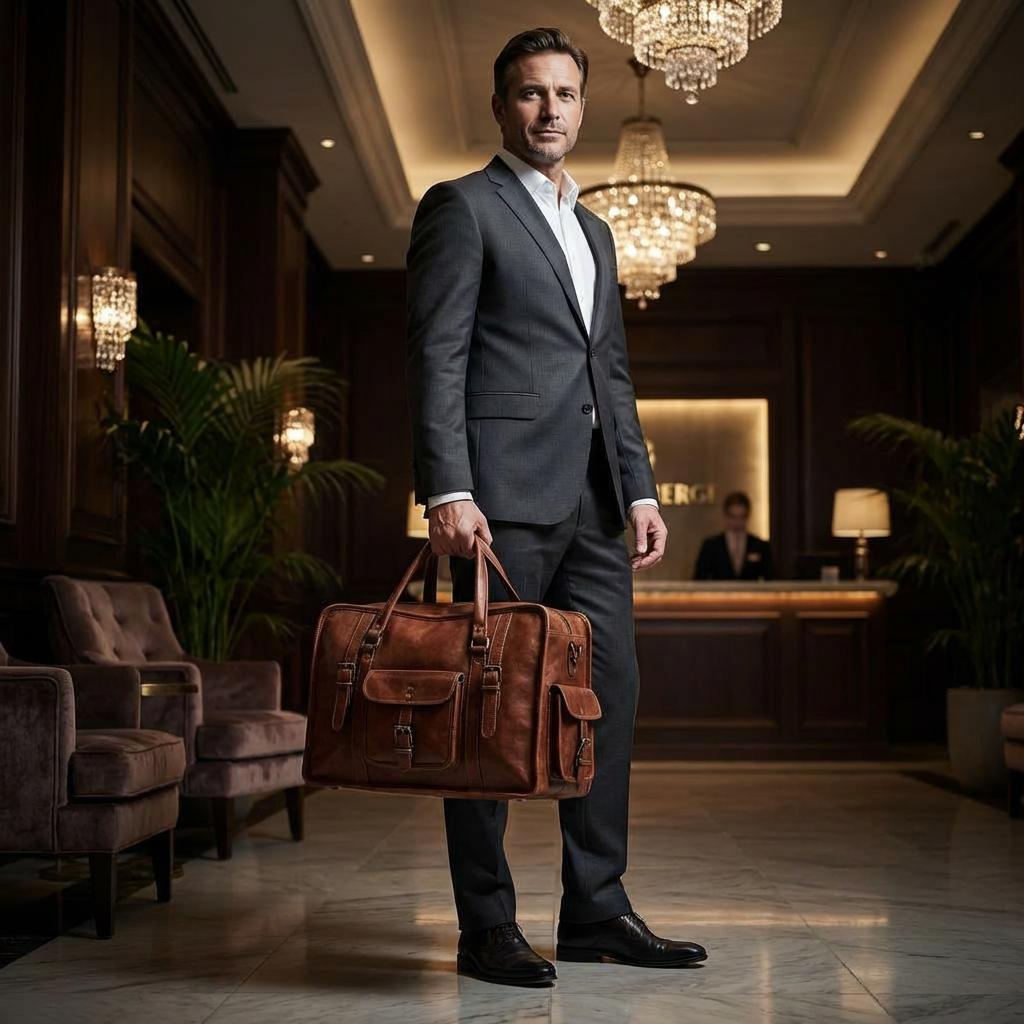 Full grain Brown Leather Briefcase