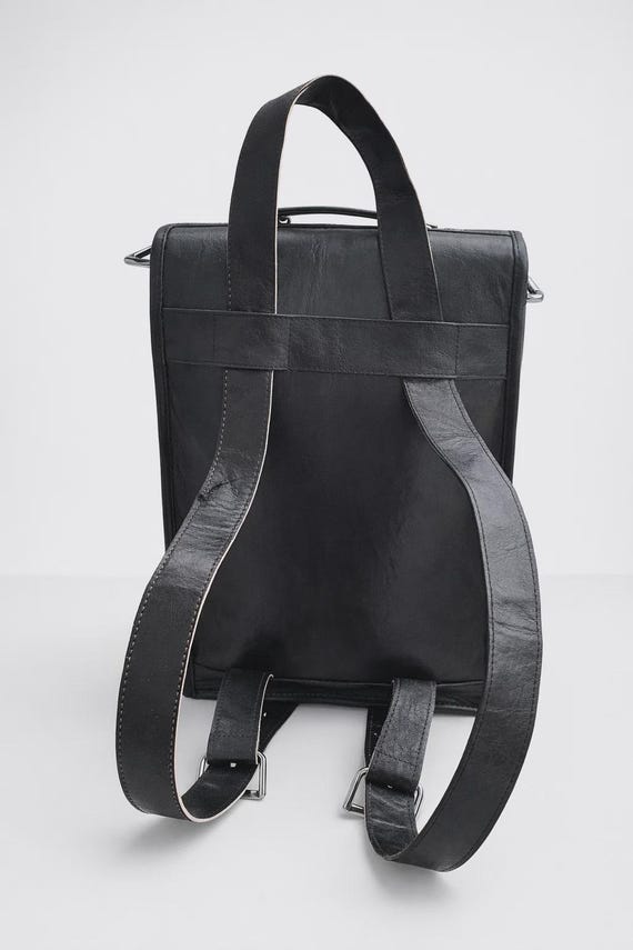 black faux leather school backpack Amazon.com: Leather Laptop Backpack for Men Women, School College Bookbag  Casual Travel Daypack (Black) : Electronics